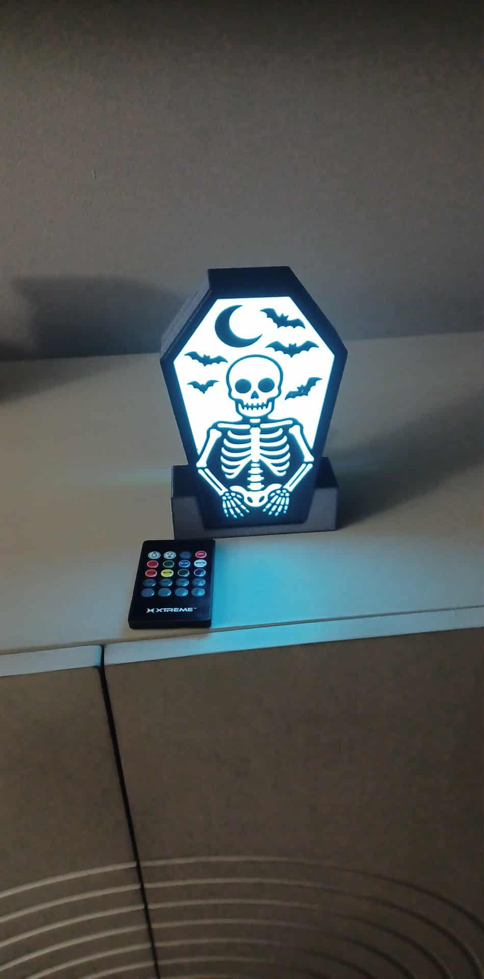 Orange Moon Skeleton LED light box – custom 3D printed – Lit Layer Creations